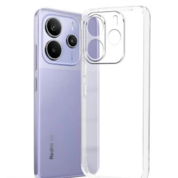 Transparent Silicone Soft Back Cover for Redmi Note 14 & Redmi 13C 5G | Clear Flexible TPU Shockproof Case | Slim Anti-Scratch Protective Mobile Cover